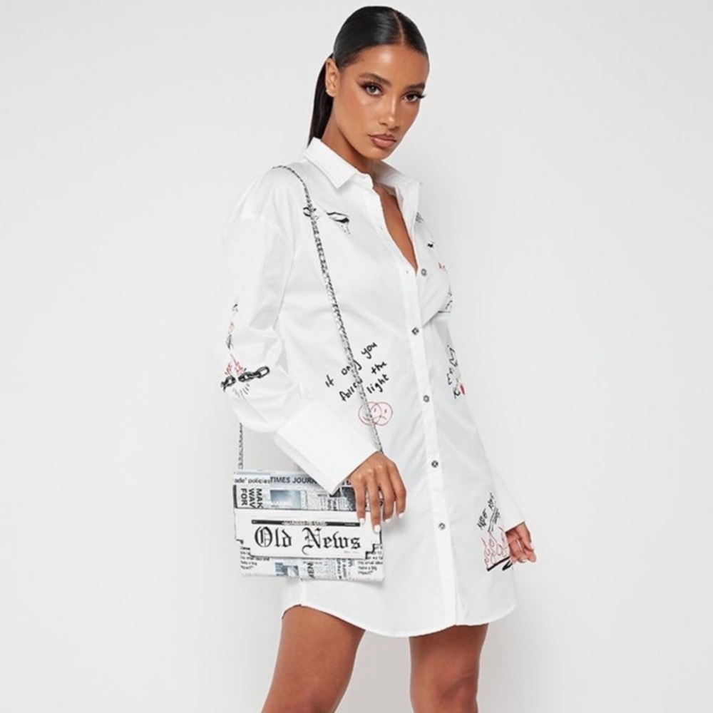 Maniere De Voir Graffiti Shirt Dress - UK 8!